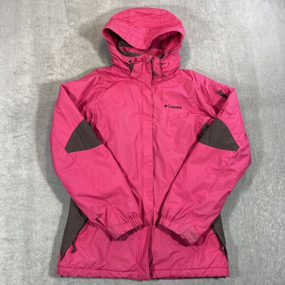 Columbia Jacket Womens Small Pink Waterproof Long Sleeve Full Zip Hooded‎ - Picture 1 of 7